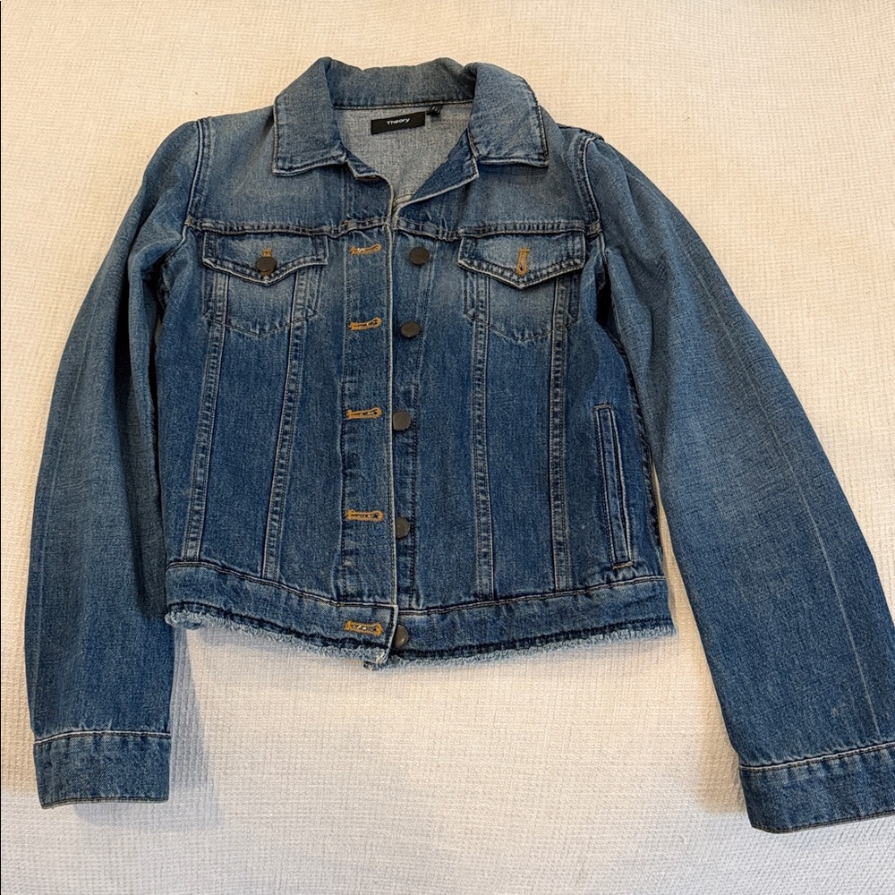 THEORY Classic Blue Denim Jacket - Button Front